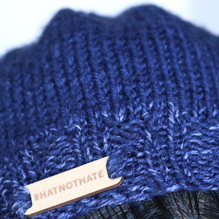 A close up of my #hatnothate hat