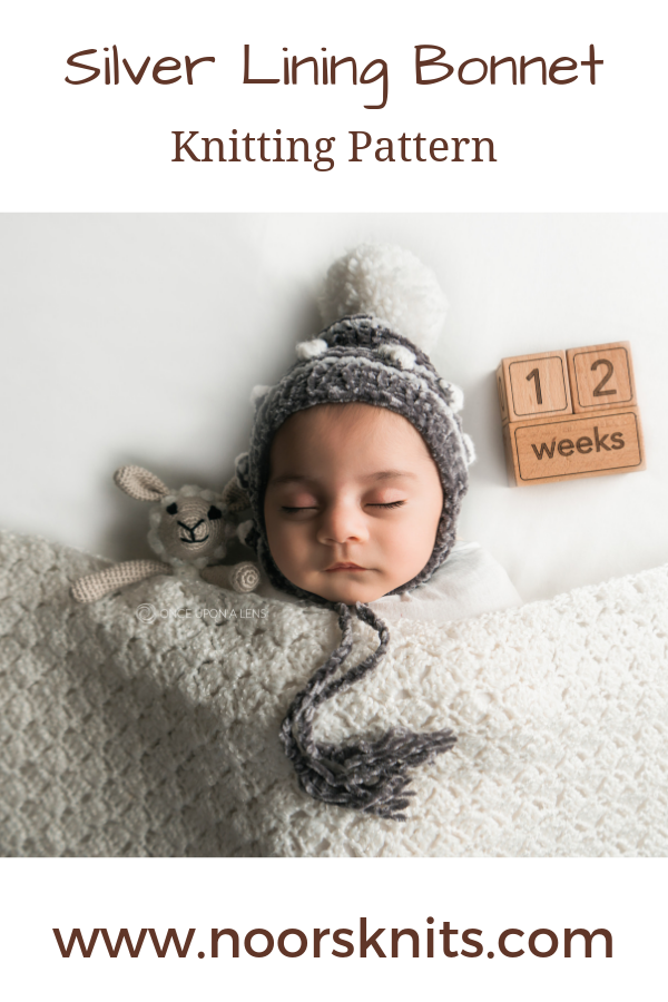 Looking for baby knitting patterns? Here is a luxurious baby bonnet knitting pattern perfect for a boy or girl! Check out this velvet Silver Lining Bonnet!