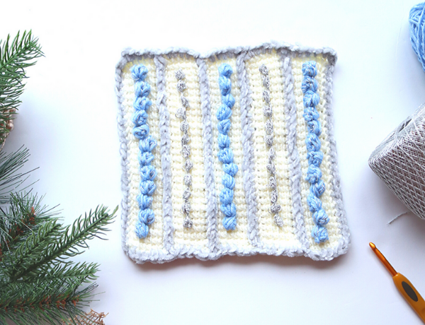 Tunisian Crochet Patterns for Beginners Winter Square