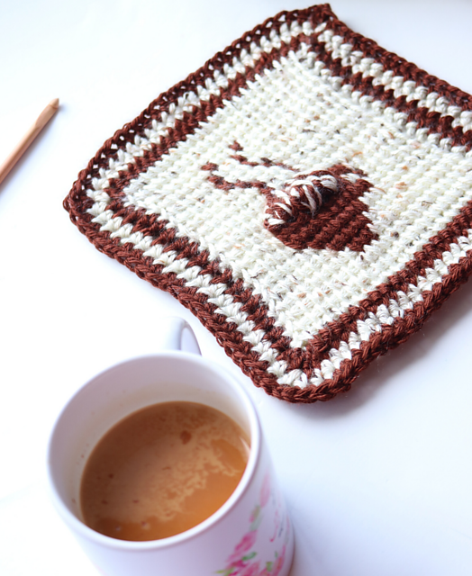 Tunisian Crochet Pattern  Cozy Cocoa Square