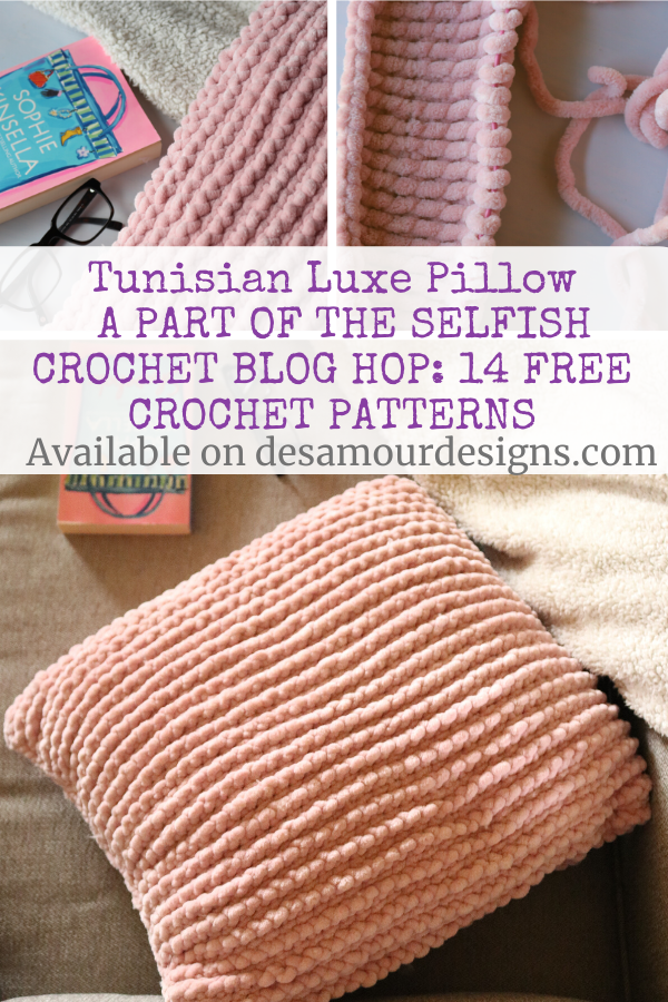 Crochet Pillow Pattern Easy -Tunisian Luxe Pillow - Noor's Knits