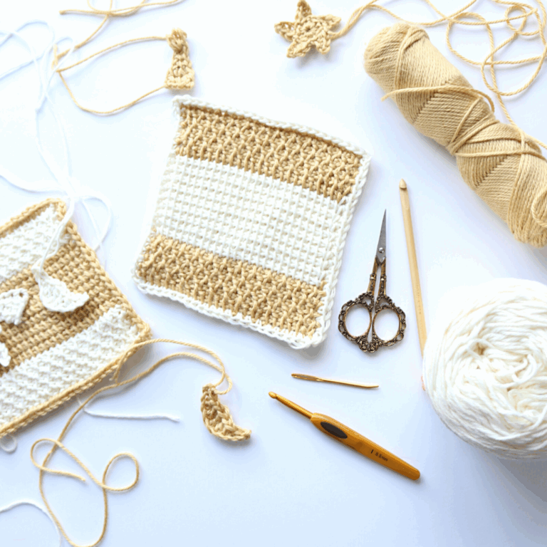 Crochet Bonding Squares – Free Tunisian Crochet Pattern