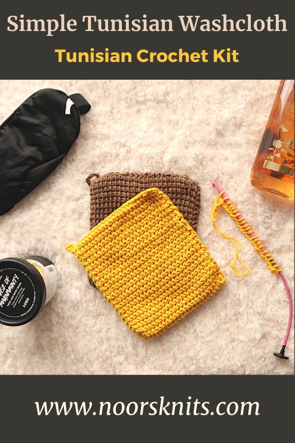 Beginner Crochet Kit Tunisian Crochet Washcloth
