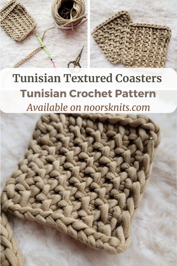 Crochet Coaster Patterns Tunisian Textured Coasters Noor s Knits