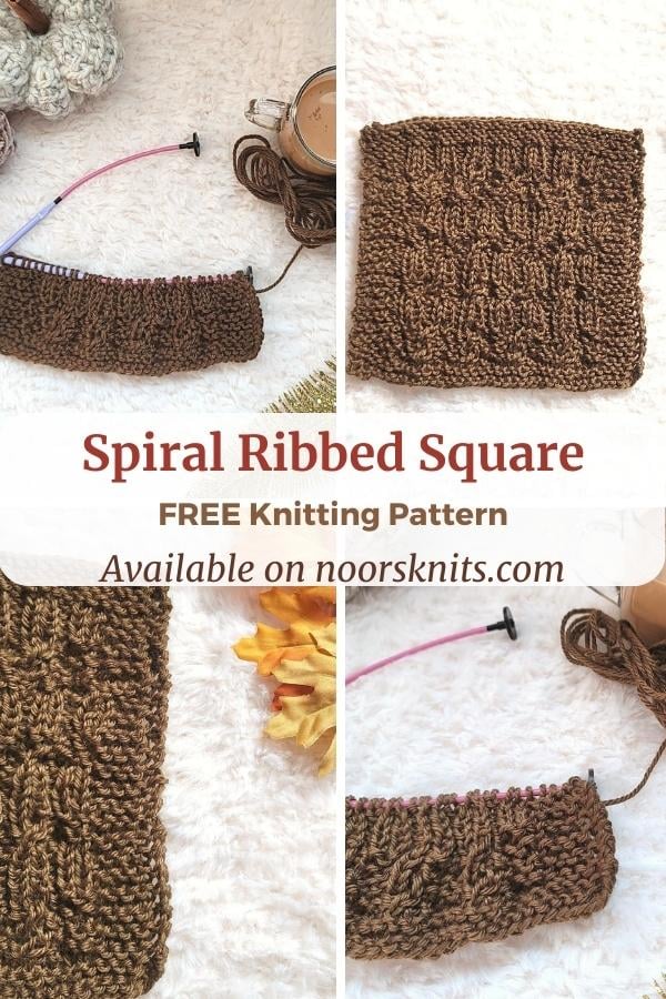 Want free knit blanket squares pattern to practice the knit broad spiral stitch in a fun pattern? See the FREE Spiral Ribbed Square pattern!