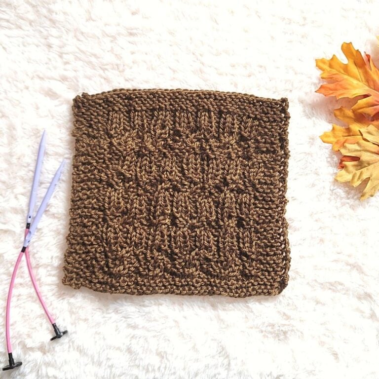 Knit Blanket Squares Pattern Spiral Ribbed Square