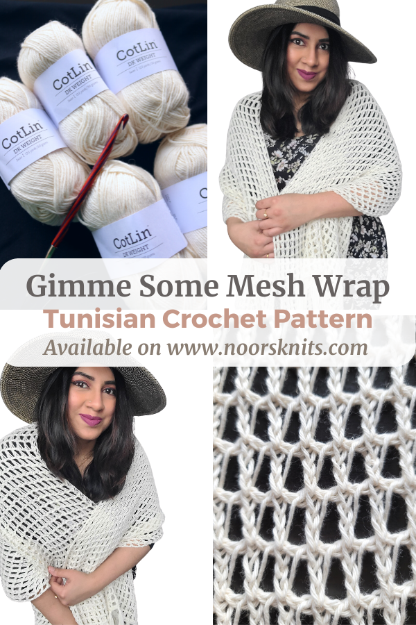 A beautiful Tunisian crochet wrap pattern perfect for your spring and summer crochet fashion! An elegant crochet shawl pattern.