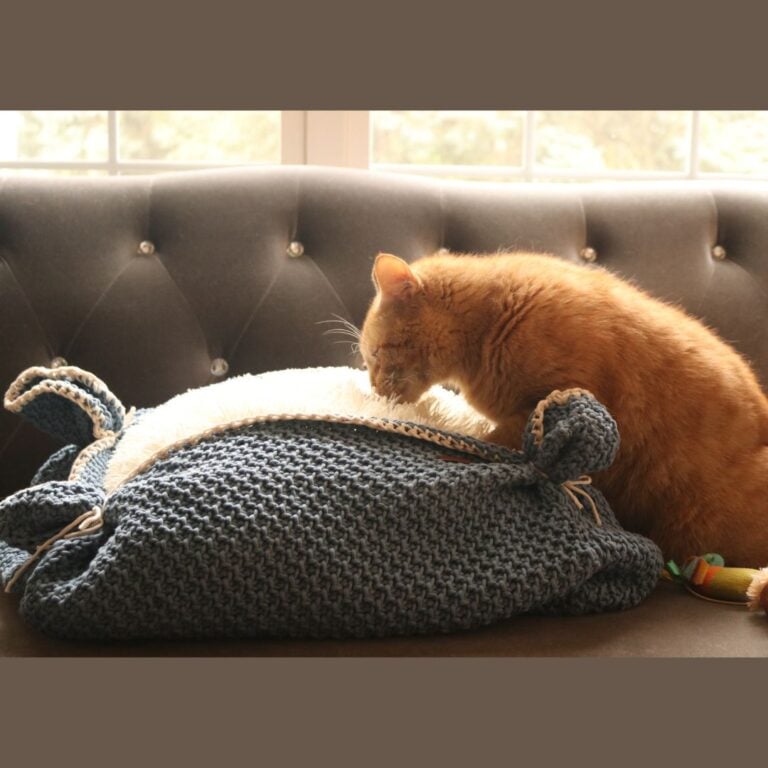 Free cat bed crochet pattern Tunisian Cat Bed