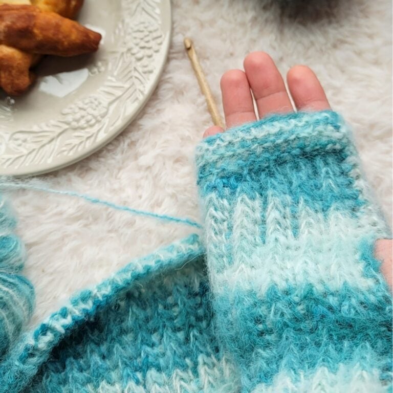 Free Fingerless Gloves Crochet Pattern Tunisian Nova Mitts