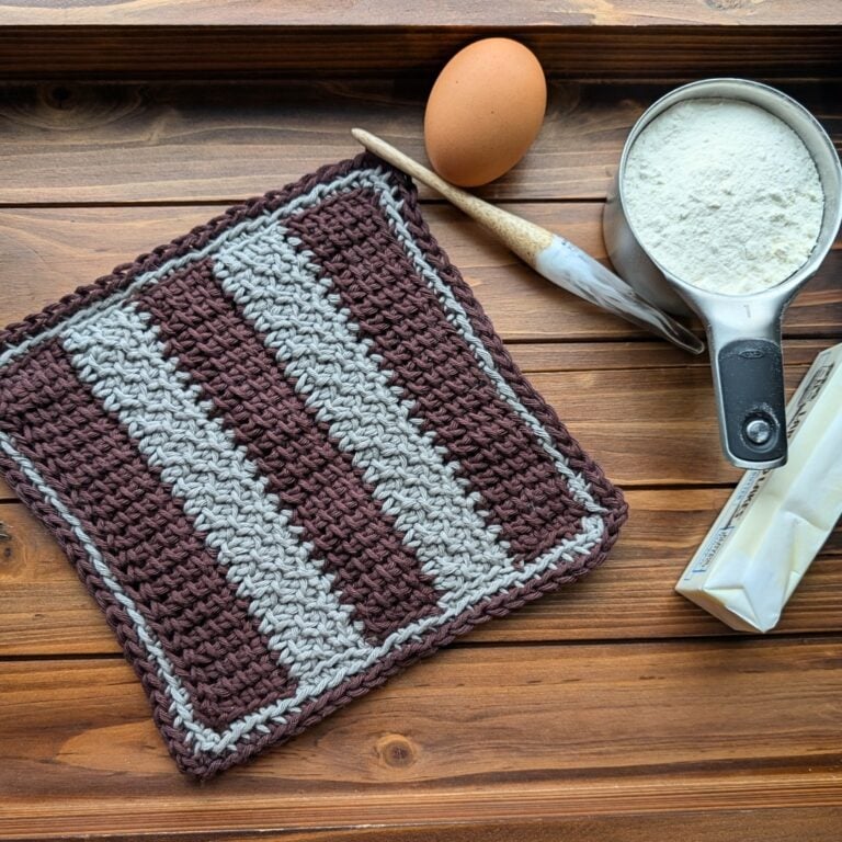 Tunisian Crochet dishcloth pattern Elements Dishcloth