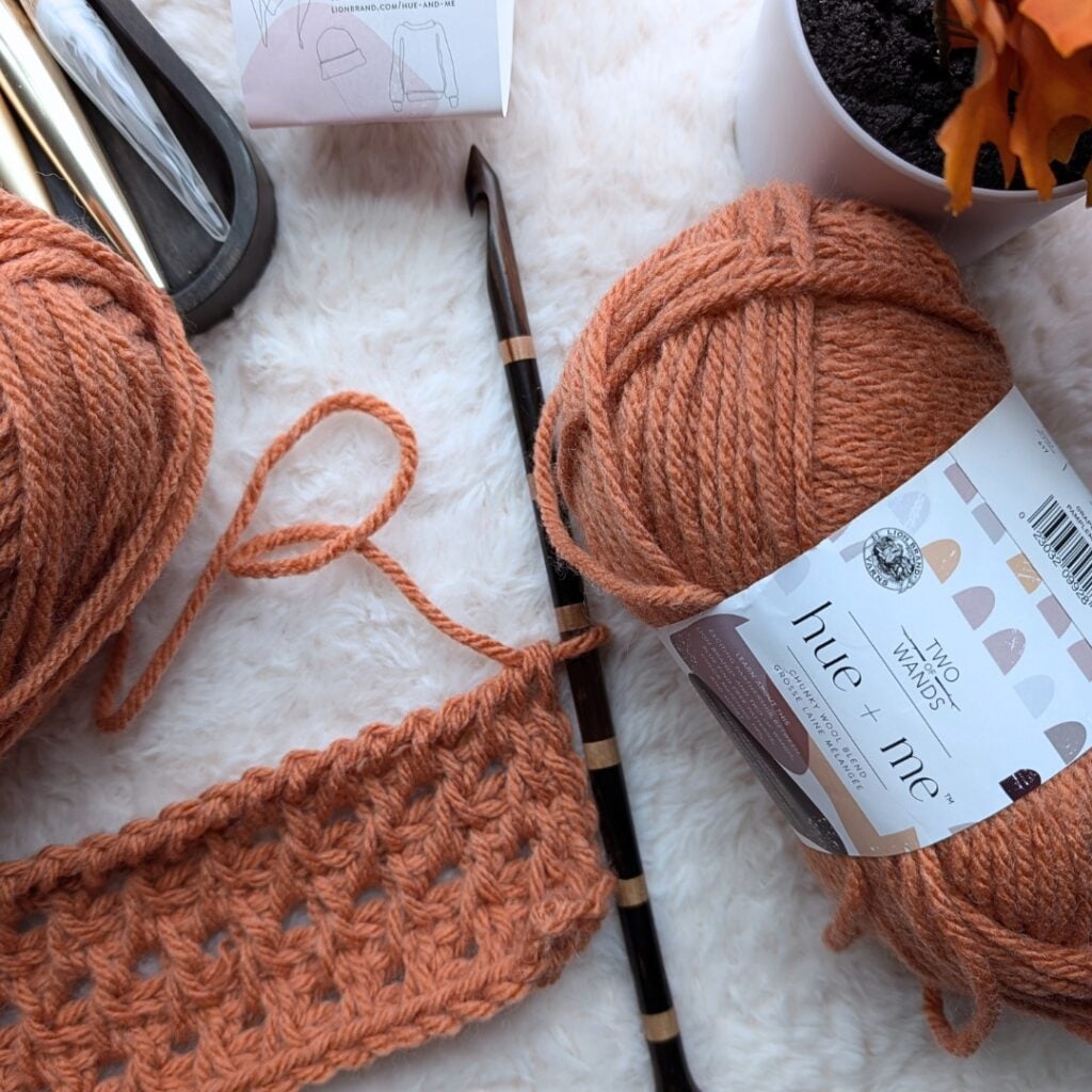 Free crochet scarf pattern using basic Tunisian crochet stitches that creates a beautiful texture for a chunky crochet scarf pattern.