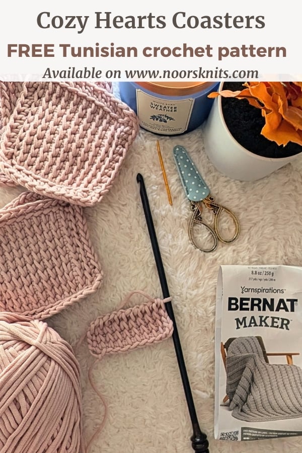 Check out this easy free crochet coaster pattern, practice basic Tunisian crochet techniques with a full crochet video tutorial.