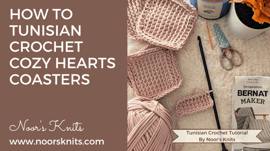 Check out this easy free crochet coaster pattern, practice basic Tunisian crochet techniques with a full crochet video tutorial.