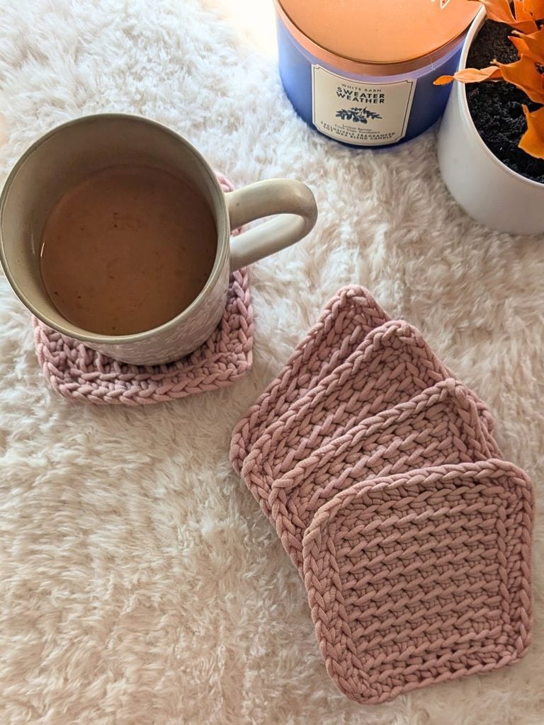 Easy free crochet coaster pattern Cozy Hearts Coasters